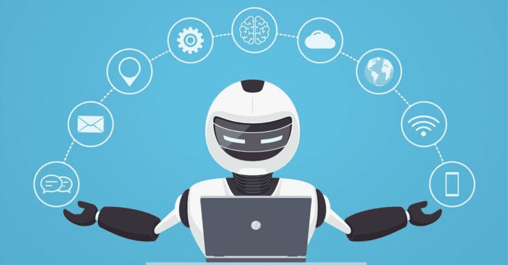 Robot as virtual assistant in helping customers