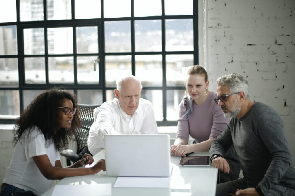 Business people discussing on how to secure cloud platforms