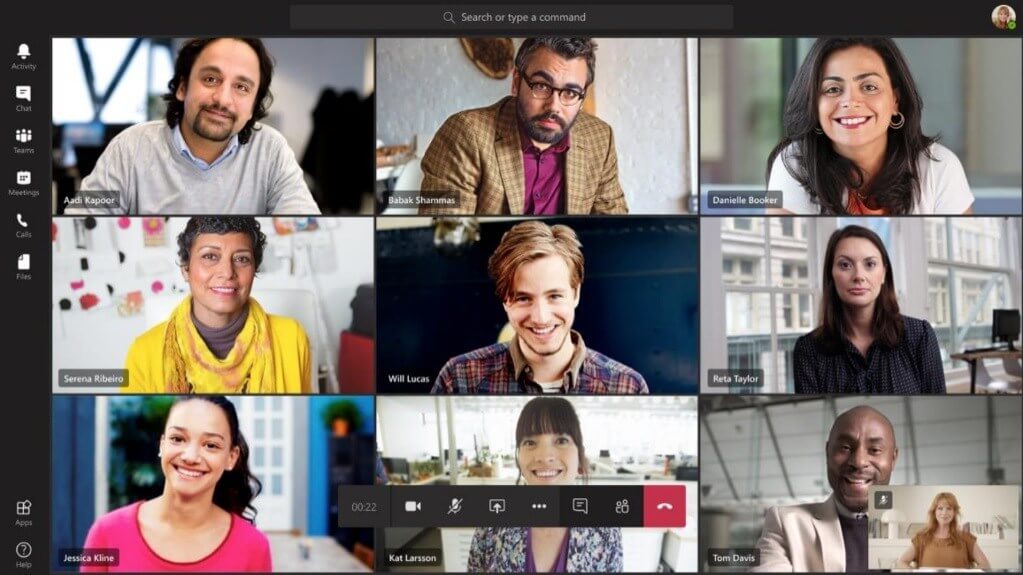 Group of IT professional on Video call from Microsoft Teams