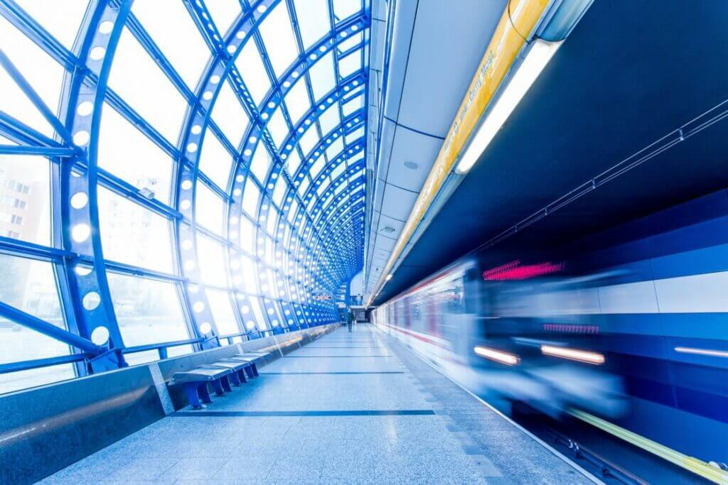 modern train tunnel