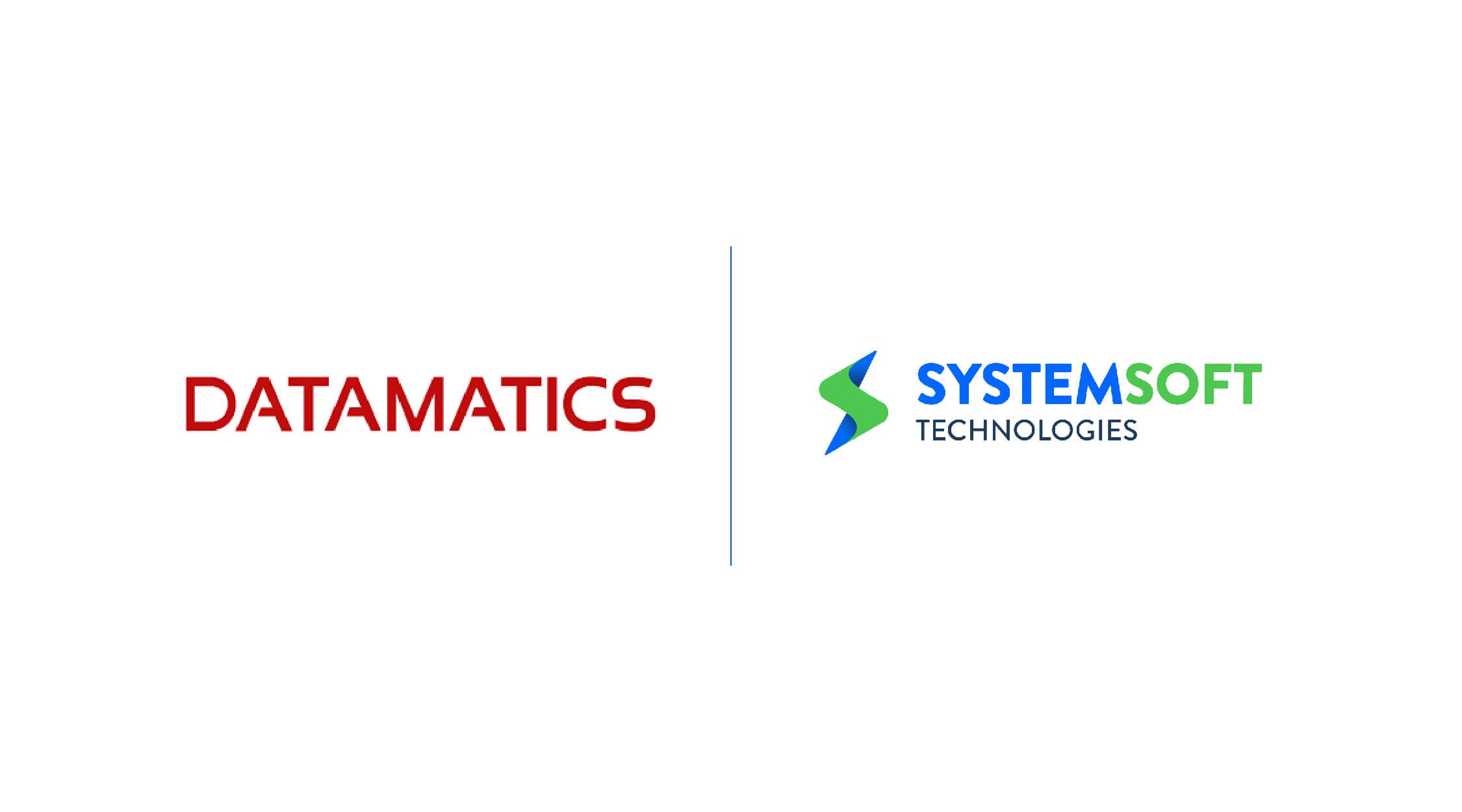 Datamatics and systemsoft technologies partnership logo
