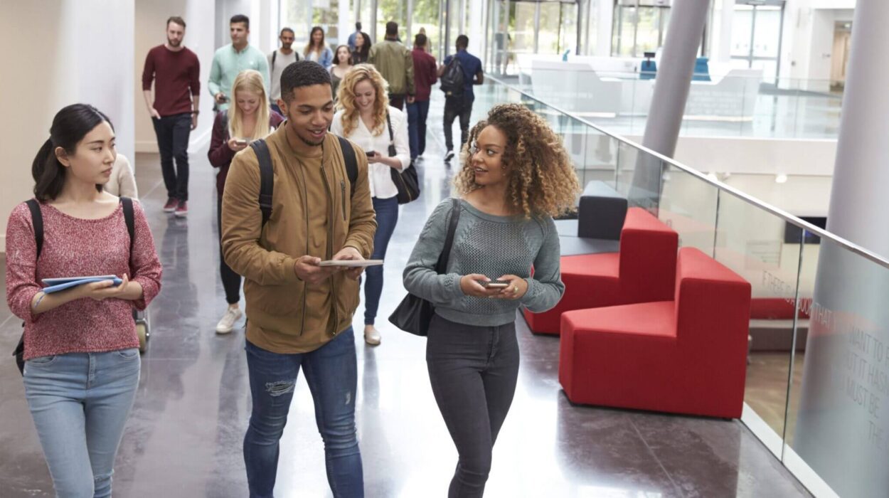 students walking to their classroom