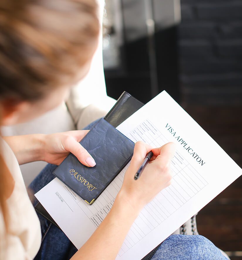 woman filling H1B Visa Application