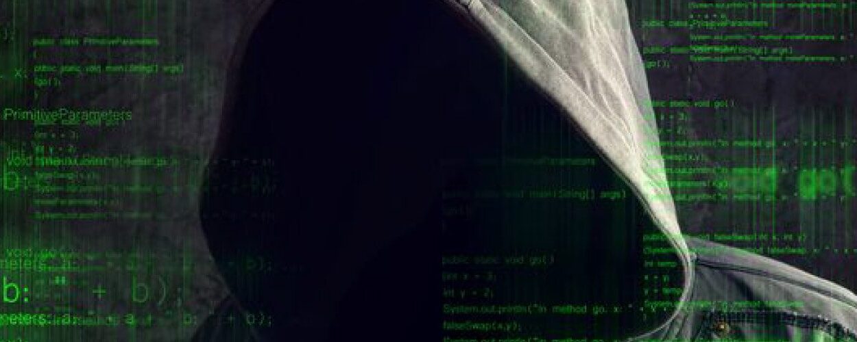 abstract image with hoodie and code background