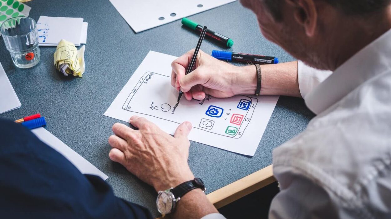 man designs user experience