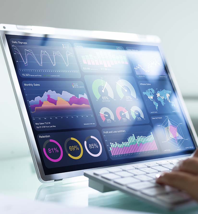 omnichannel analytics dashboard with data